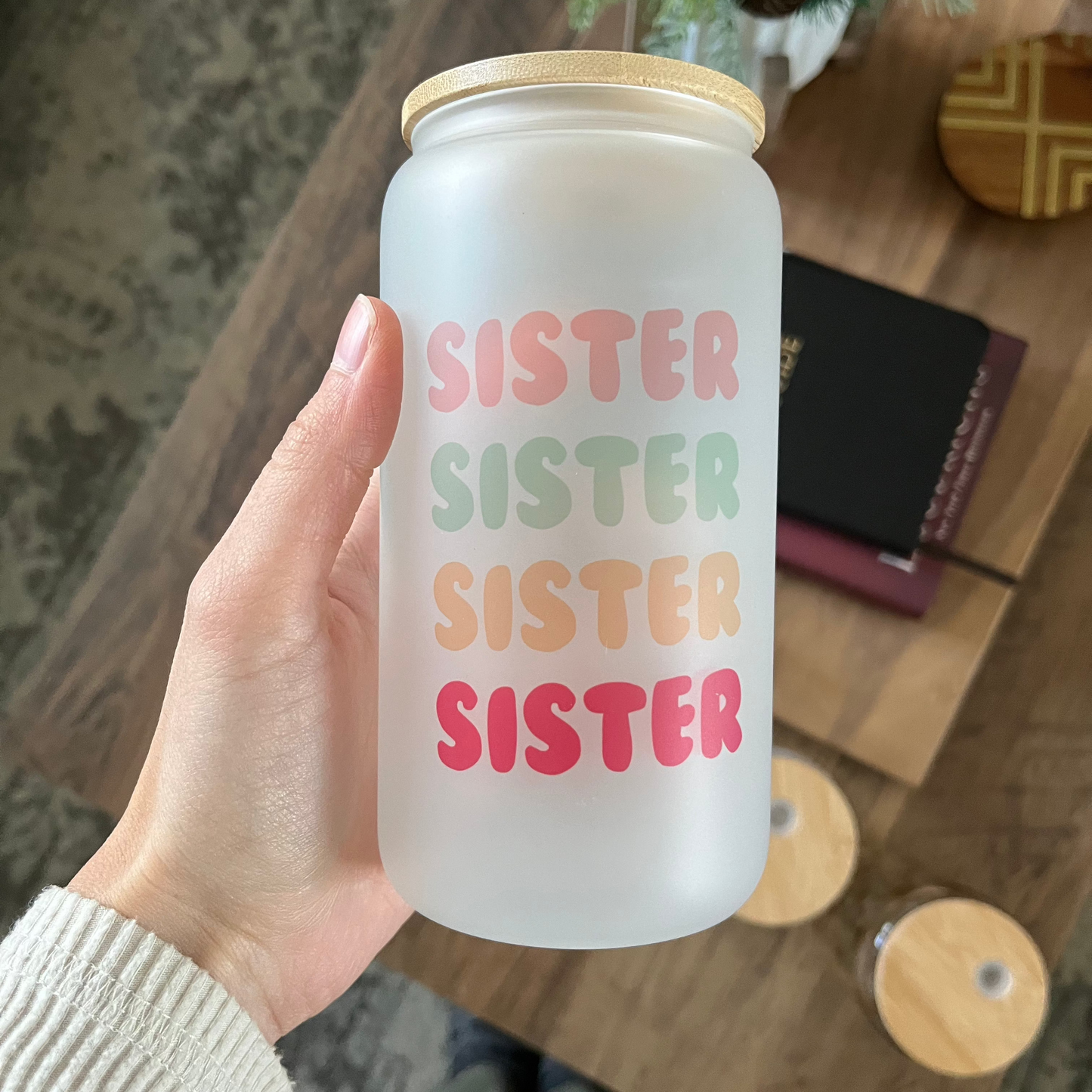 Sister Frosted Glass Can (16 Ounce)