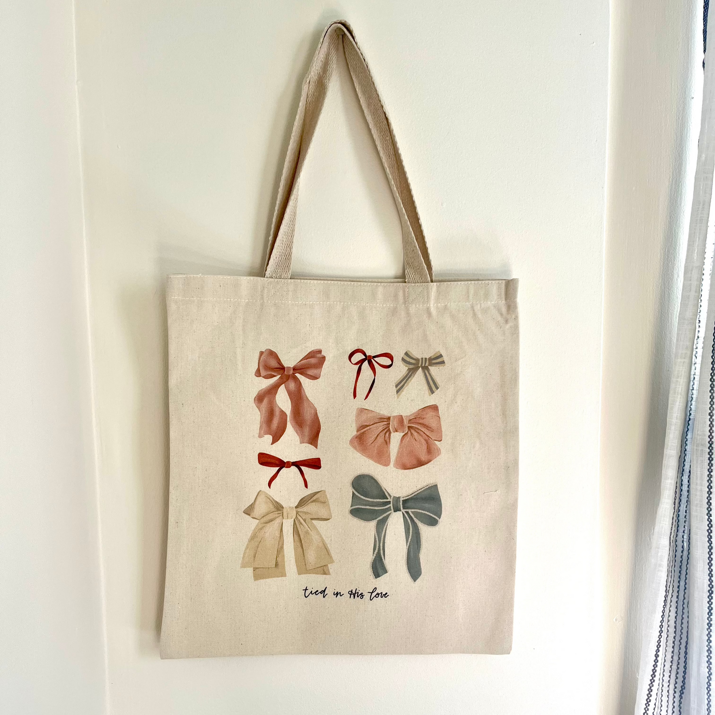 Tied in His Love Cotton Tote Bag