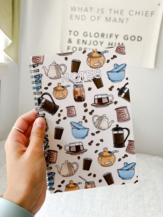 Coffee Notes Spiral Bound, Lined Notebook 2.0