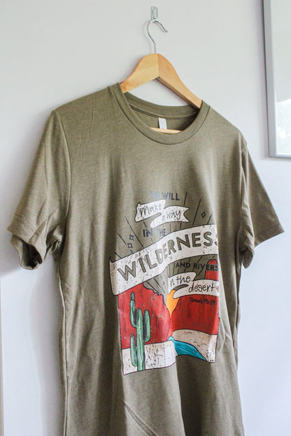 Wilderness Short-Sleeve Tee (Color: Heathered Olive)