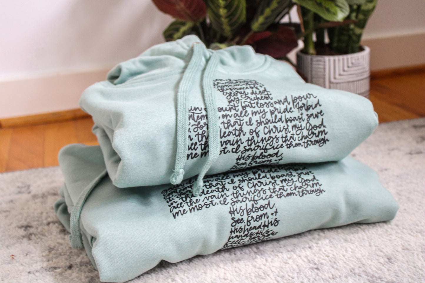 Wondrous Cross Hooded Sweatshirt (Color: Heather Sage)
