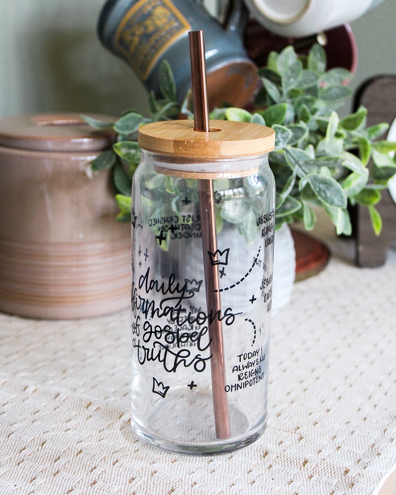 Rose Gold Heart Stainless Steel Straw