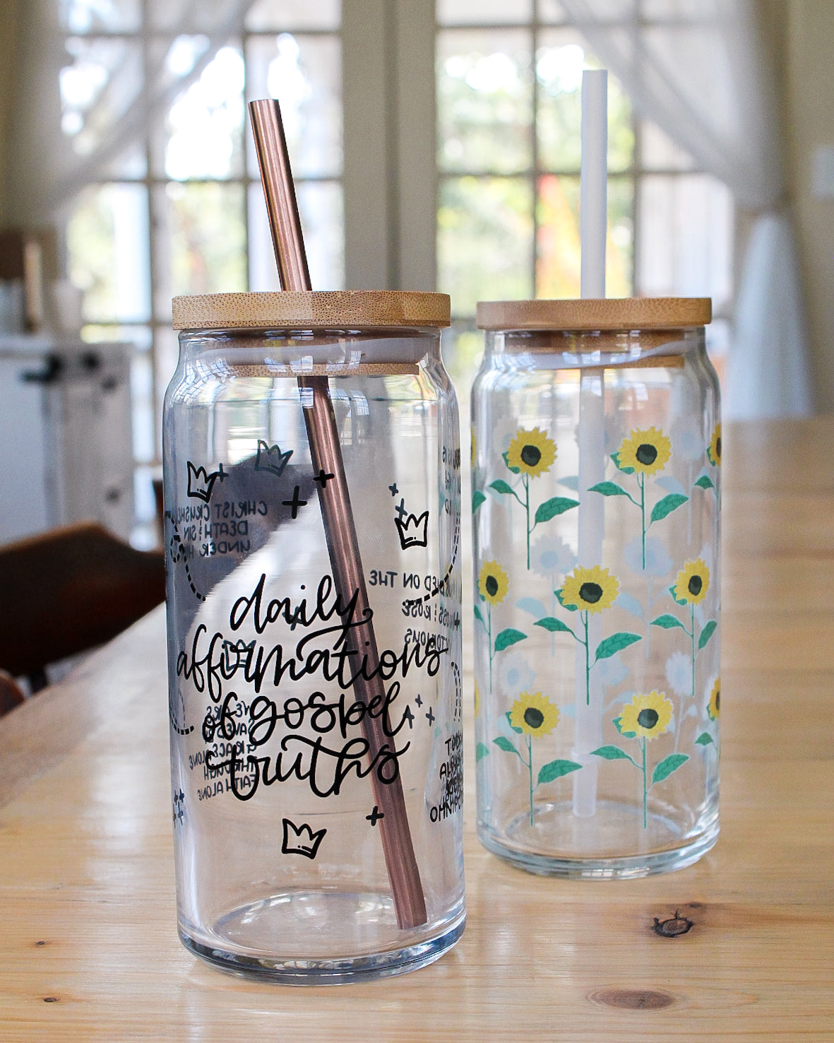 Rose Gold Heart Stainless Steel Straw