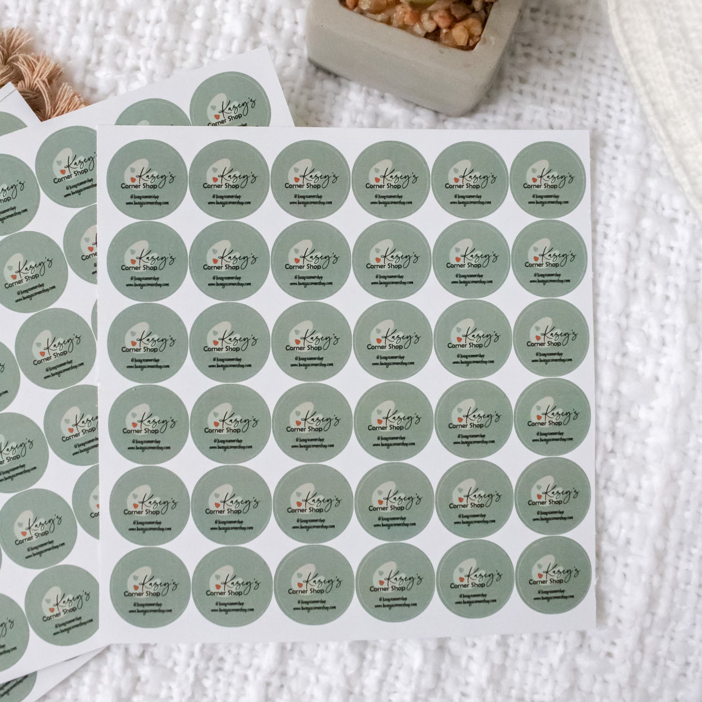 Custom Business Logo (Round) Sticker Sheets