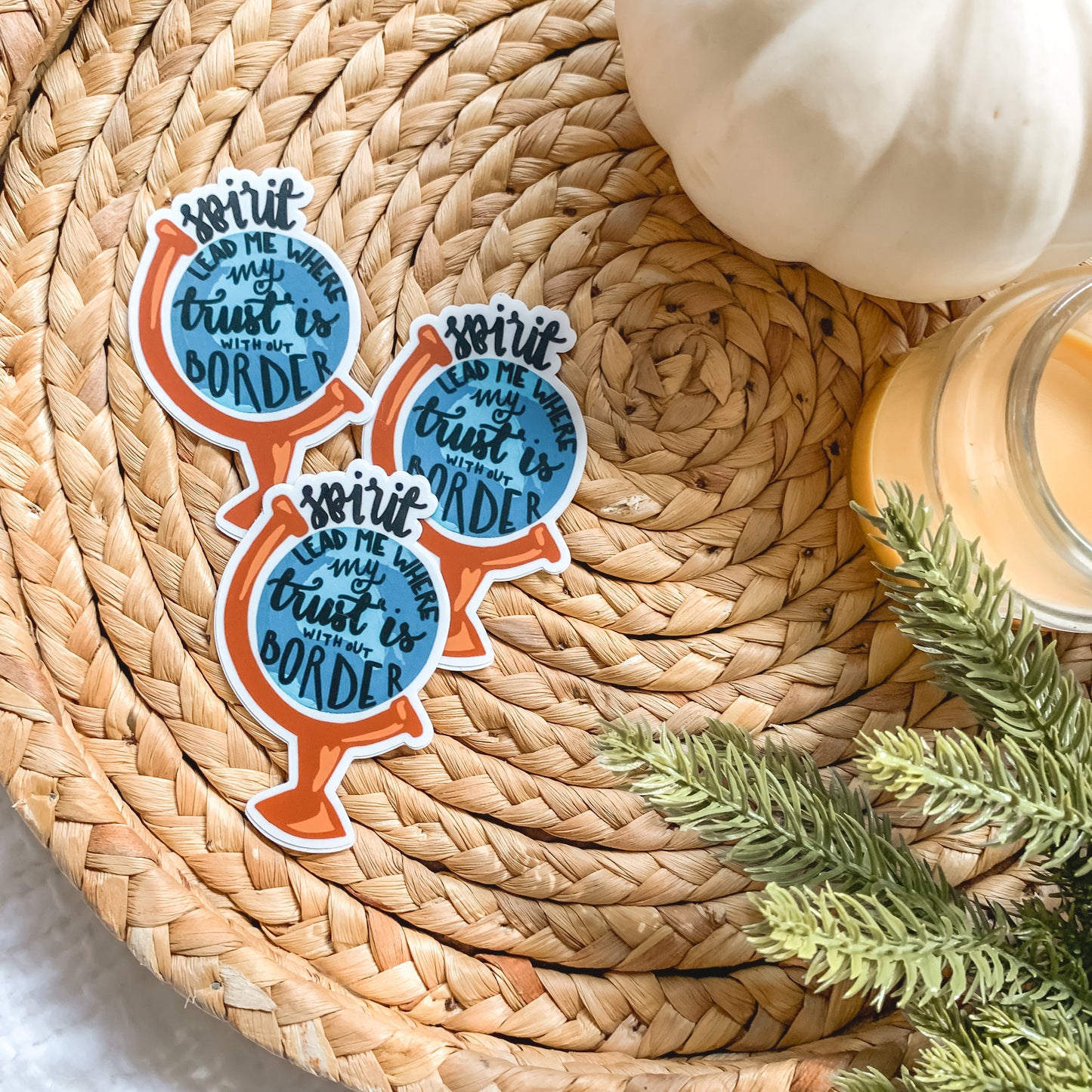 Spirit Lead Me Globe Vinyl Sticker, 3 inches