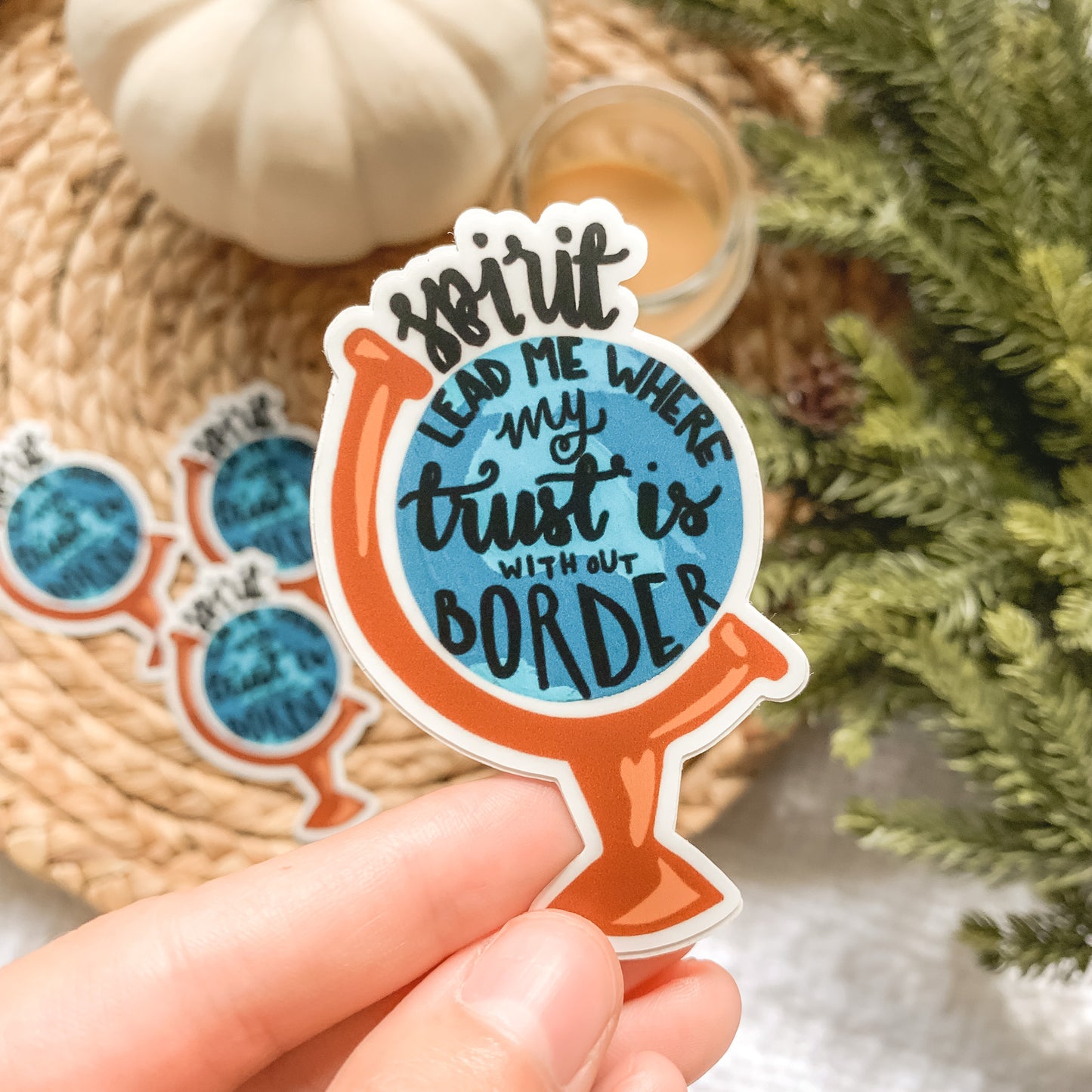 Spirit Lead Me Globe Vinyl Sticker, 3 inches