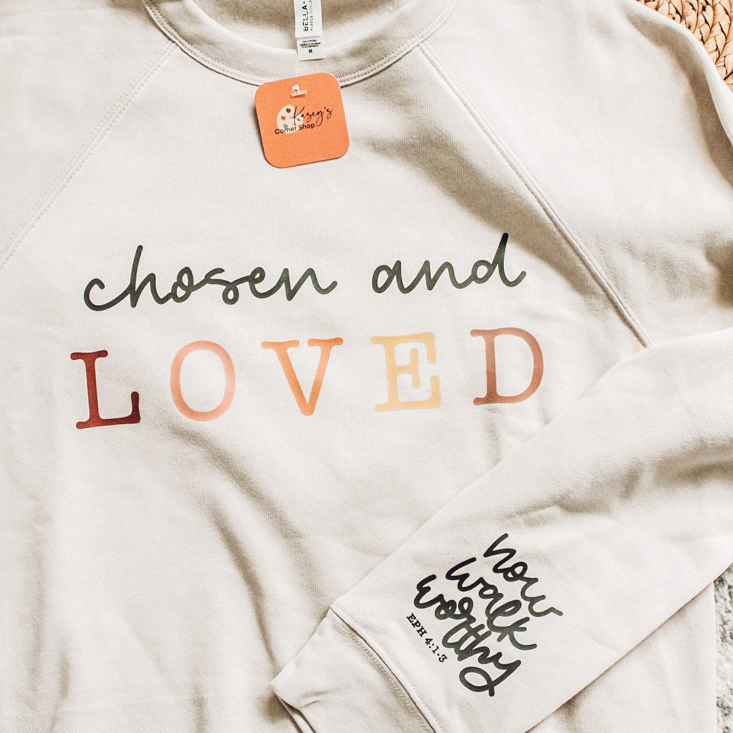 Chosen and Loved Crewneck (Color: Sand)