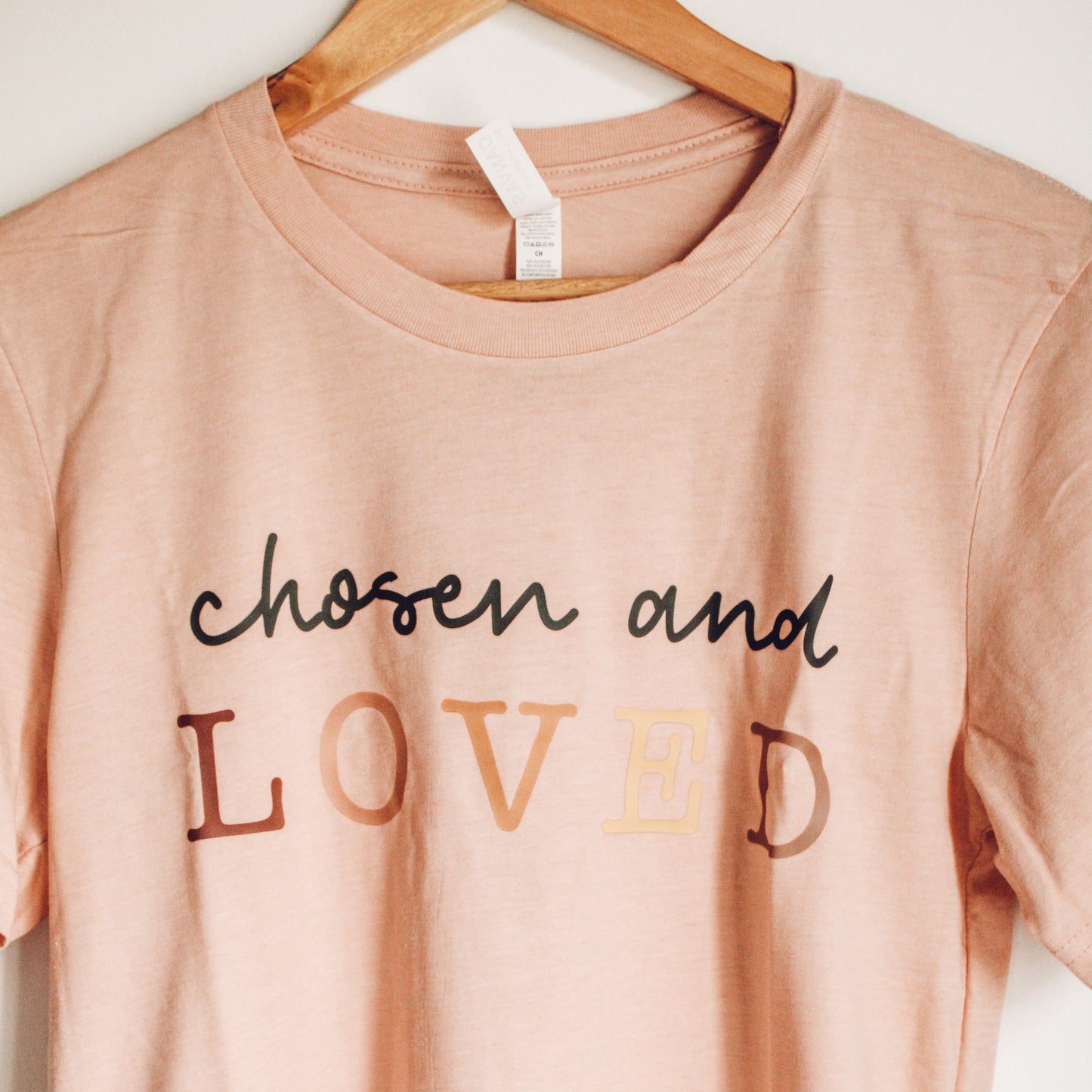 Chosen and Loved Short-Sleeve T-Shirt (Color: Heathered Peach)