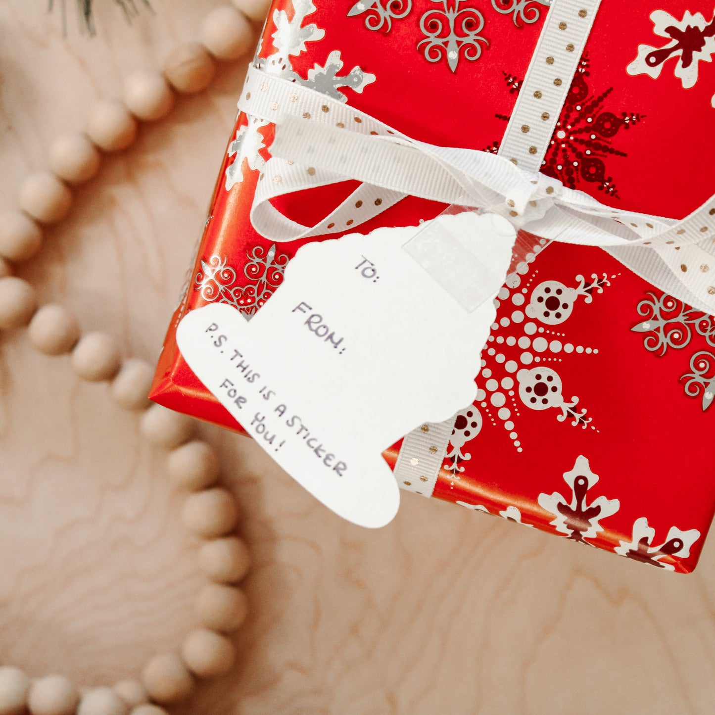 Gingerbread House Sticker Gift Tag