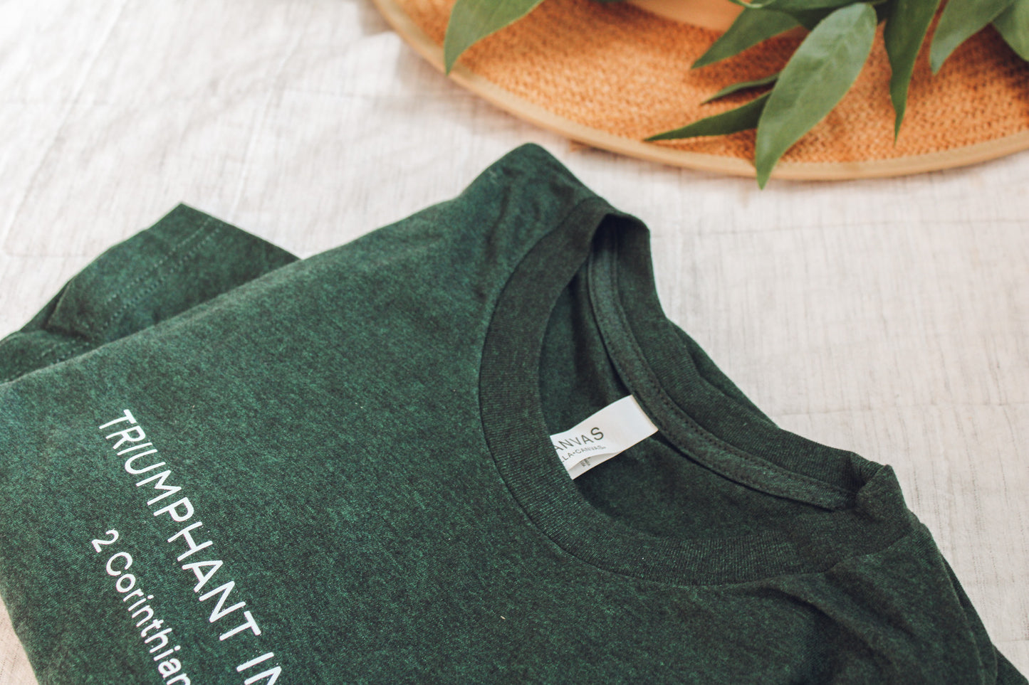 Triumphant in Christ UNISEX Short-Sleeve T-Shirt (Color: Heathered Emerald)