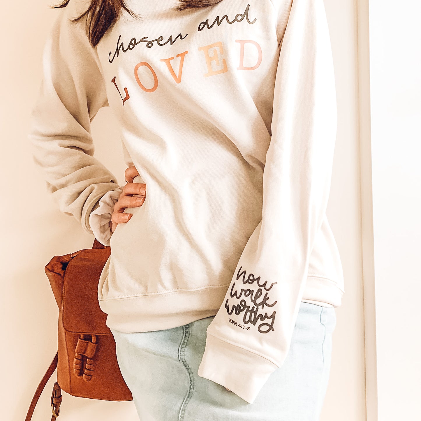 Chosen and Loved Crewneck (Color: Sand)