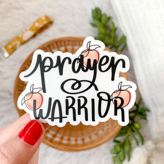 Prayer Warrior Waterproof Sticker, 3 inches