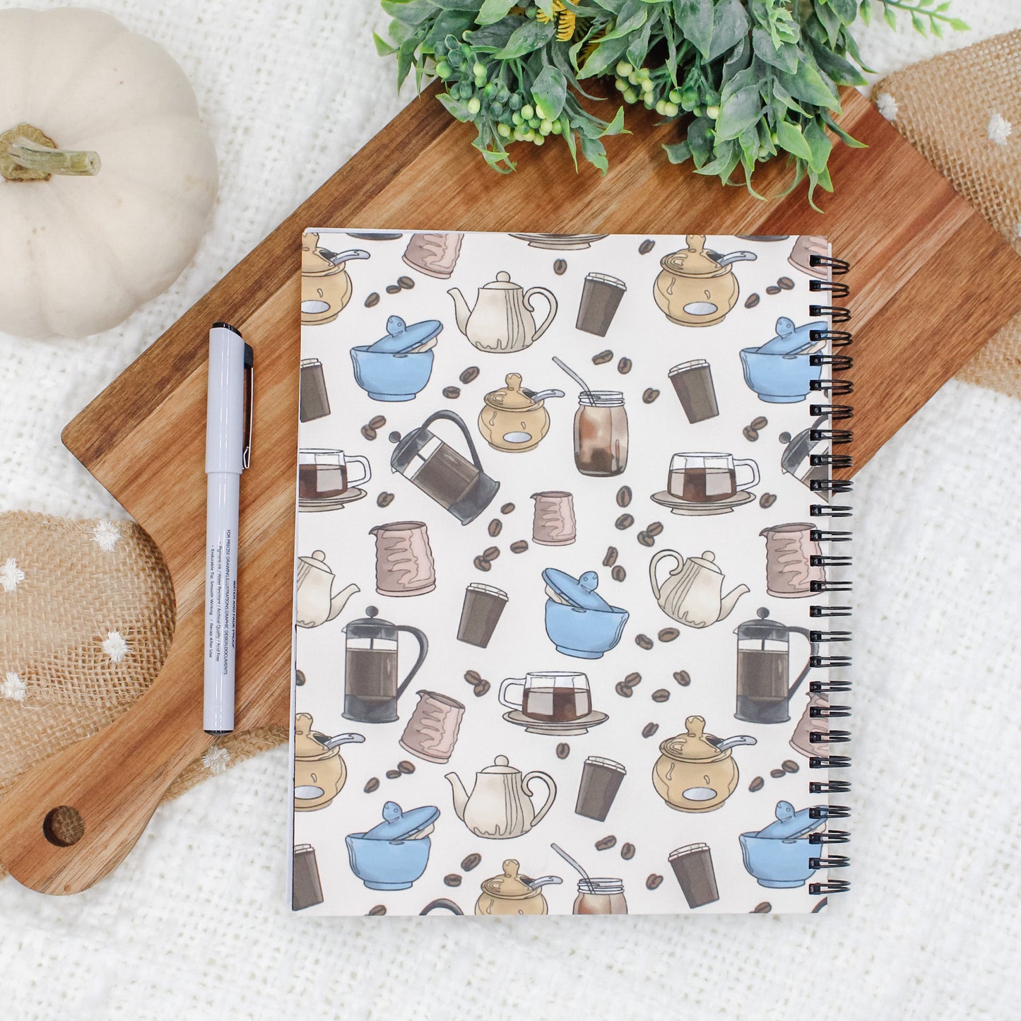 Coffee Notes Spiral-Bound Notebook with Lined Pages