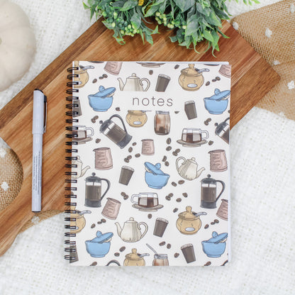 Coffee Notes Spiral-Bound Notebook with Lined Pages