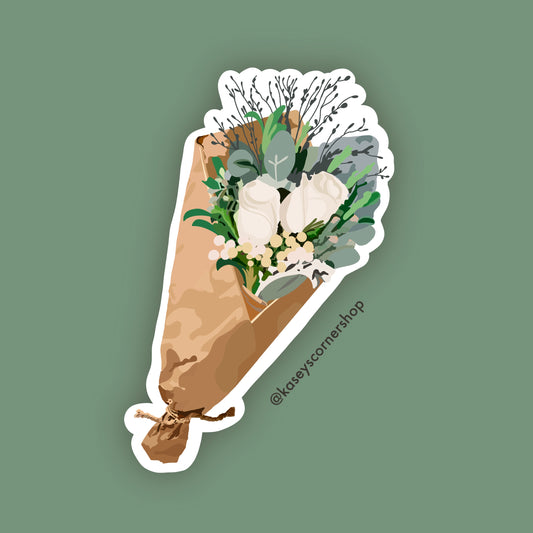 Paper Flower Bouquet Sticker, 3 inches