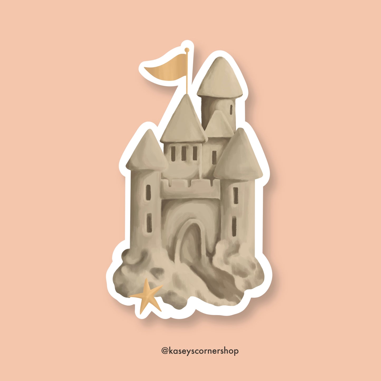 Sandcastle Vinyl Sticker, 3 inches