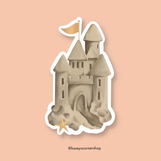 Sandcastle Vinyl Sticker, 3 inches