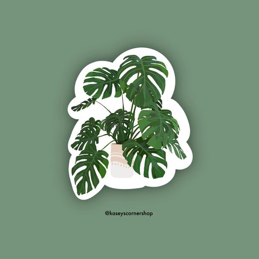 Monstera Plant Vinyl Sticker, 3 inch
