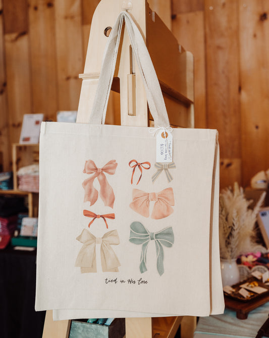 Tied in His Love Cotton Tote Bag