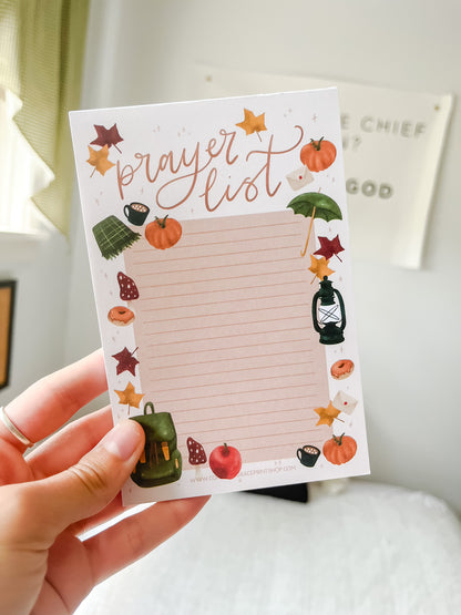 Fall Prayer List Notepad (4" x 6", 50 Pages)