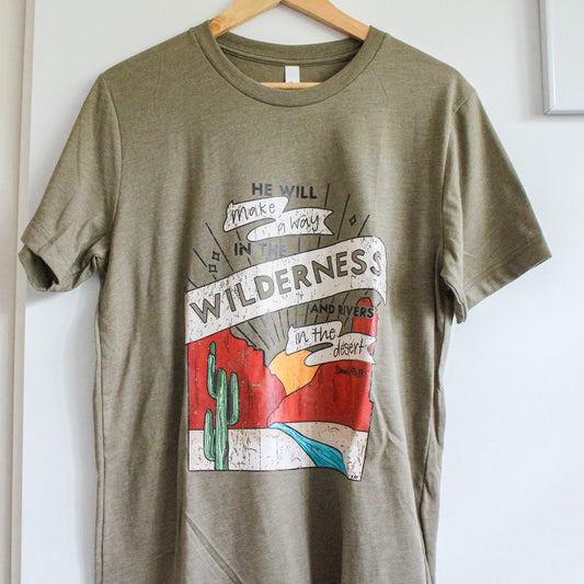 Wilderness Short-Sleeve Tee (Color: Heathered Olive)