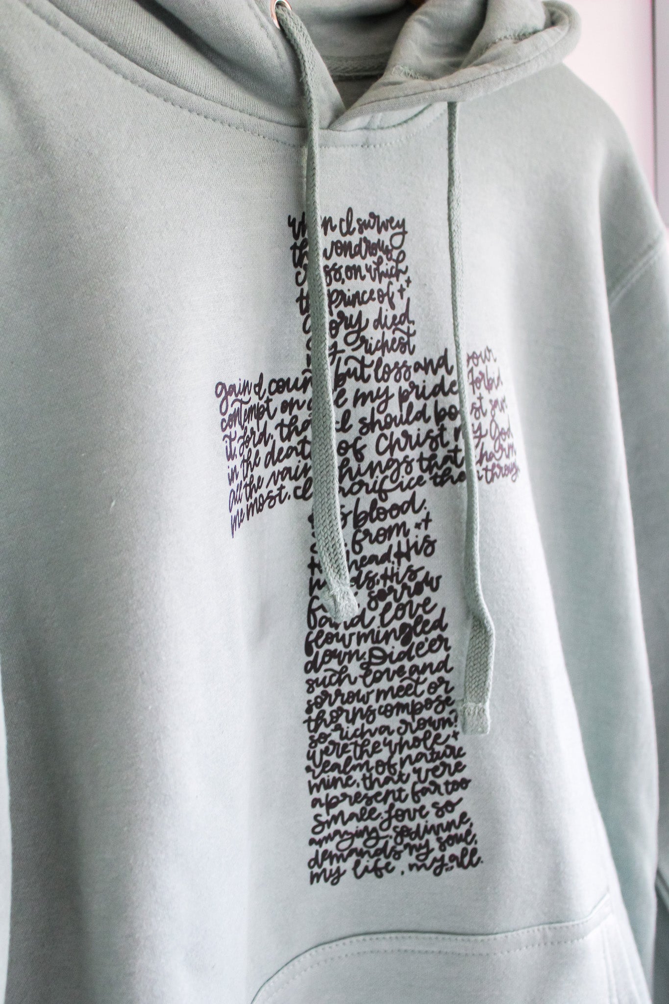 Wondrous Cross Hooded Sweatshirt (Color: Heather Sage)