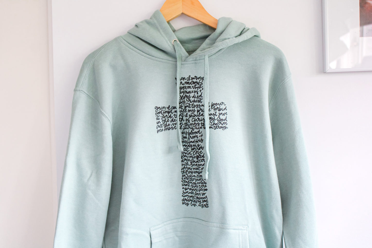 Wondrous Cross Hooded Sweatshirt (Color: Heather Sage)