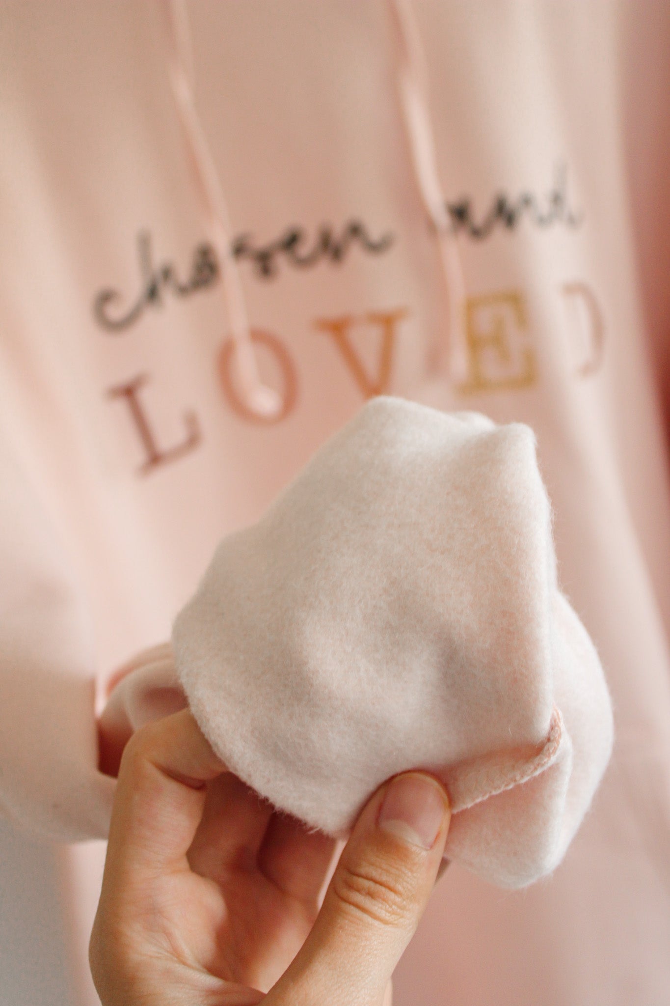 Chosen and Loved Hoodie (Color: Rose Water)