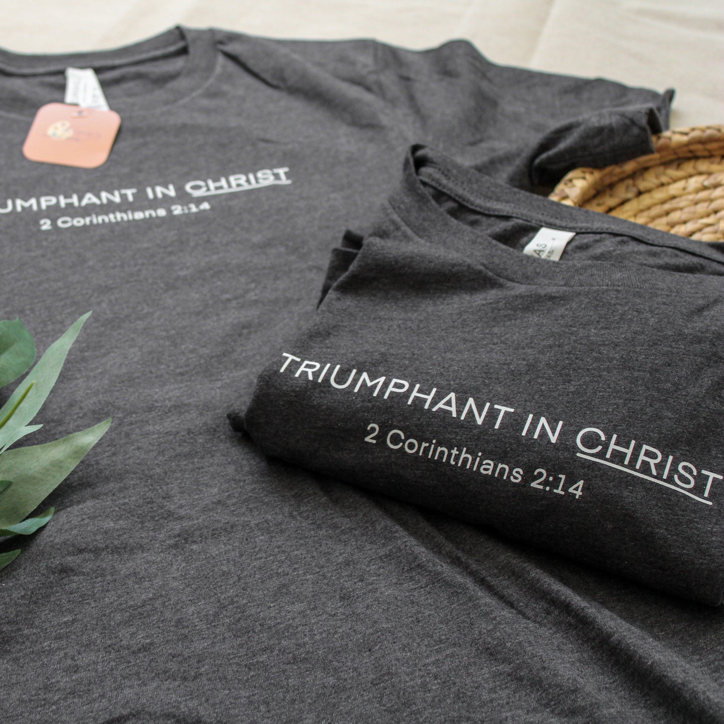 Triumphant in Christ UNISEX Short-Sleeve T-Shirt (Color: Heathered Charcoal)