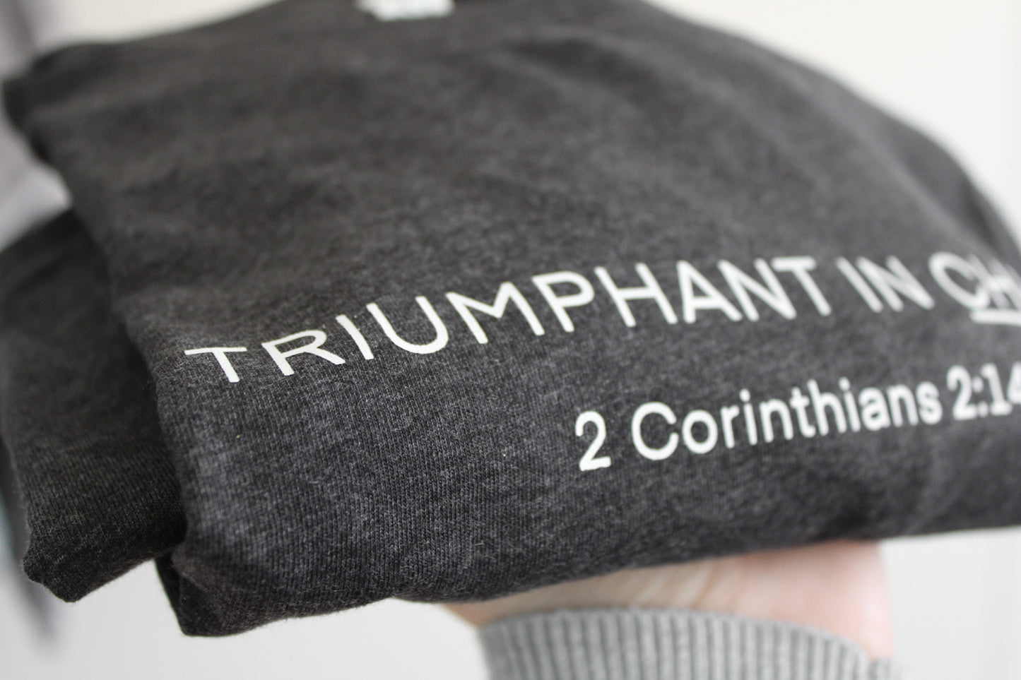 Triumphant in Christ UNISEX Short-Sleeve T-Shirt (Color: Heathered Charcoal)