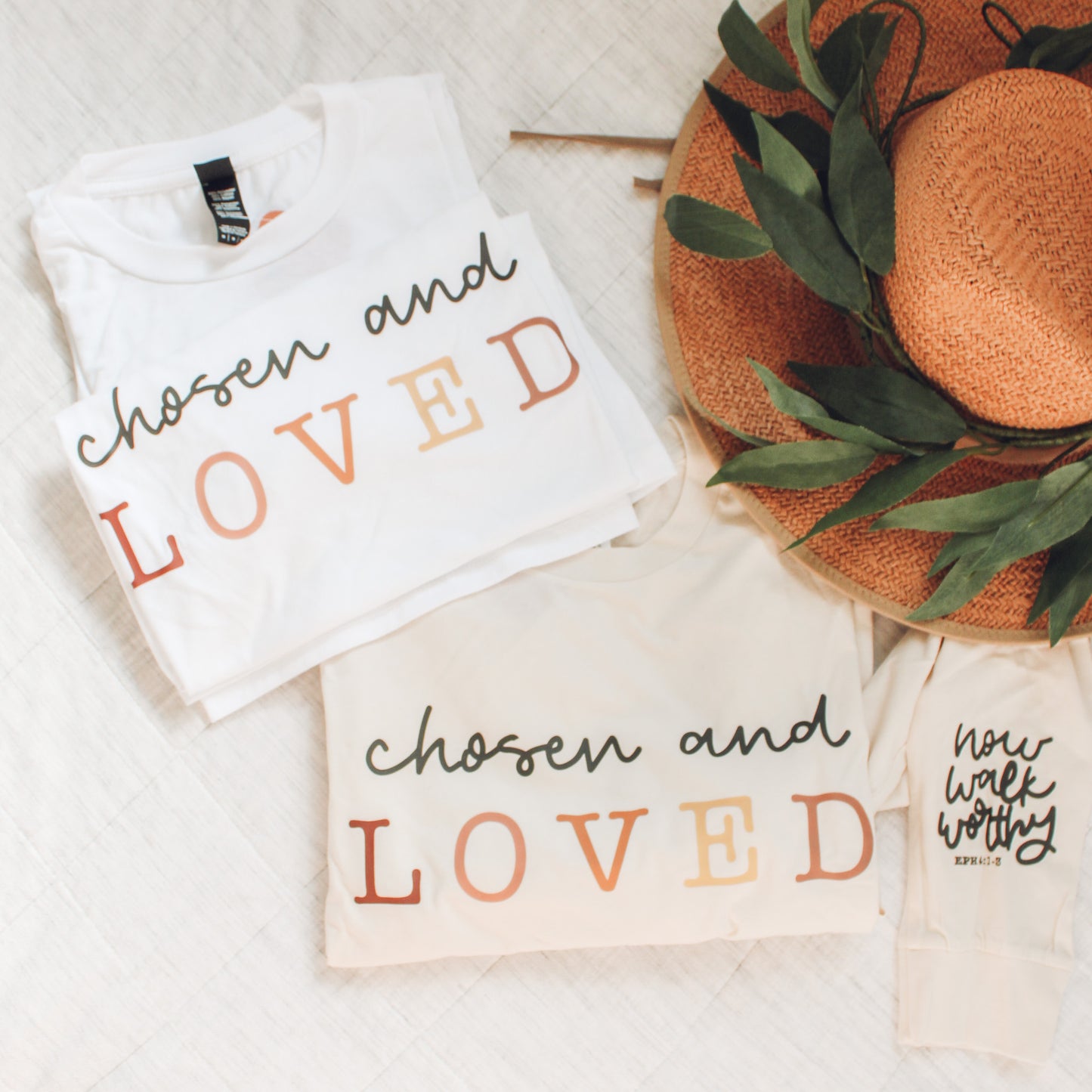 Chosen and Loved Long-Sleeve T-Shirt (Color: Natural)