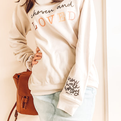 Chosen and Loved Crewneck (Color: Sand)