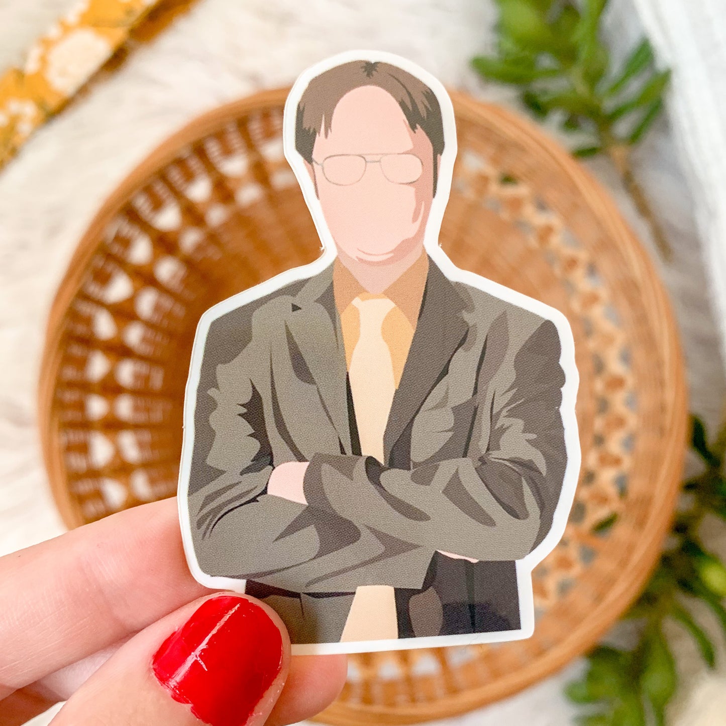 Dwight Shrute Fan Art Vinyl Sticker, 3 inch