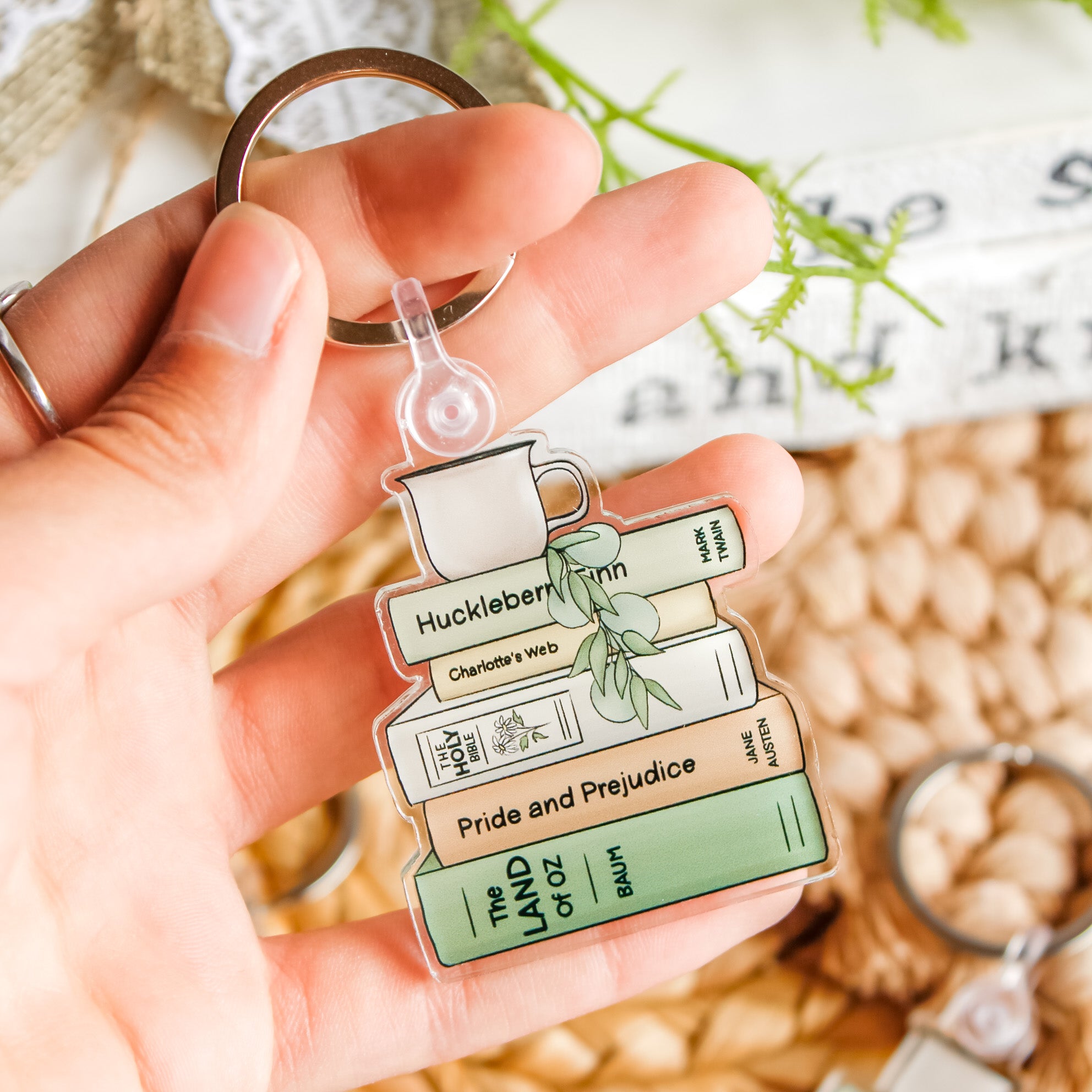 Accelerated Reading Keychains Books and Coffee Acrylic Keychain – Common Grace Print Shop