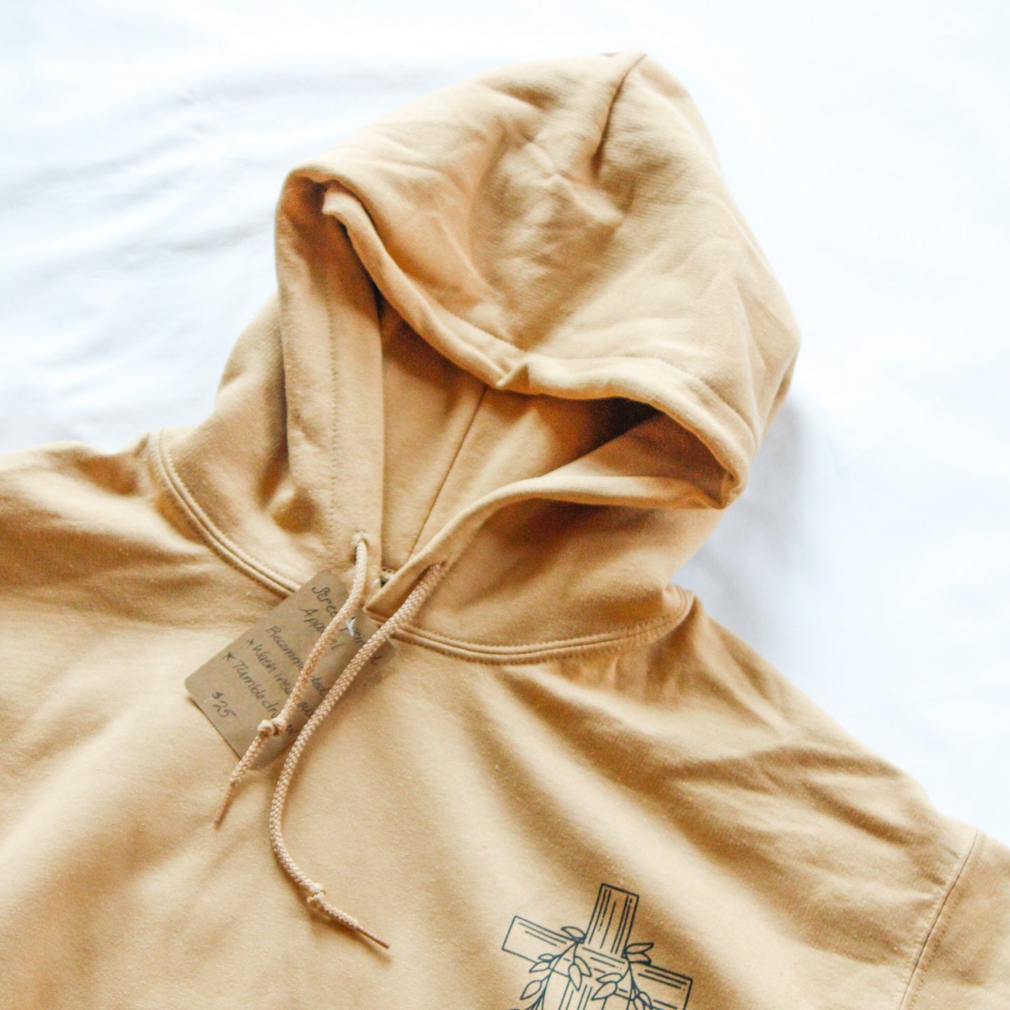 Abide in Me Hooded Sweatshirt with Pocket (Color: Old Gold)