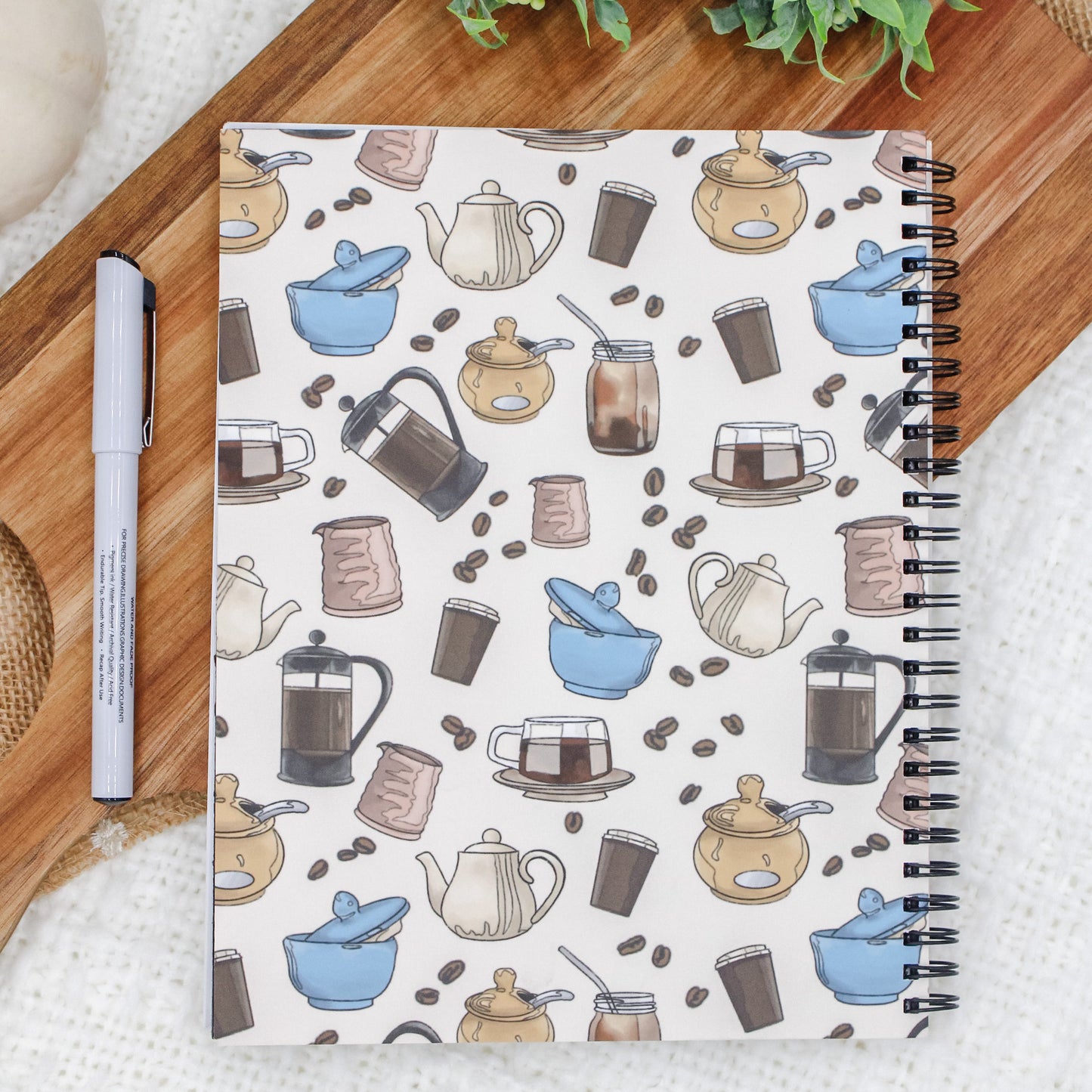 Coffee Notes Spiral-Bound Notebook with Lined Pages