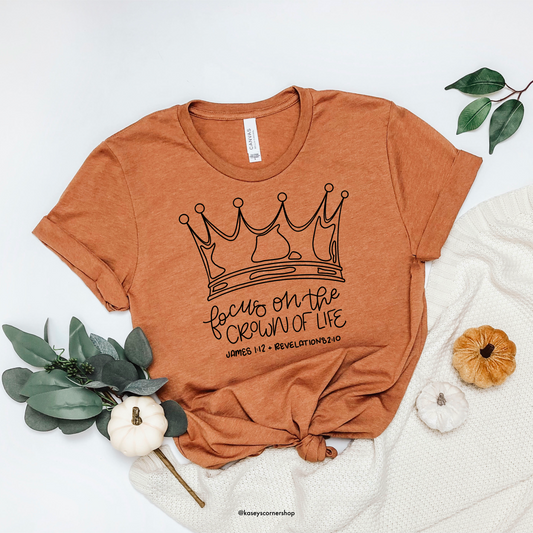 Crown of Life Short-Sleeve T-Shirt (Color: Heathered Autumn)