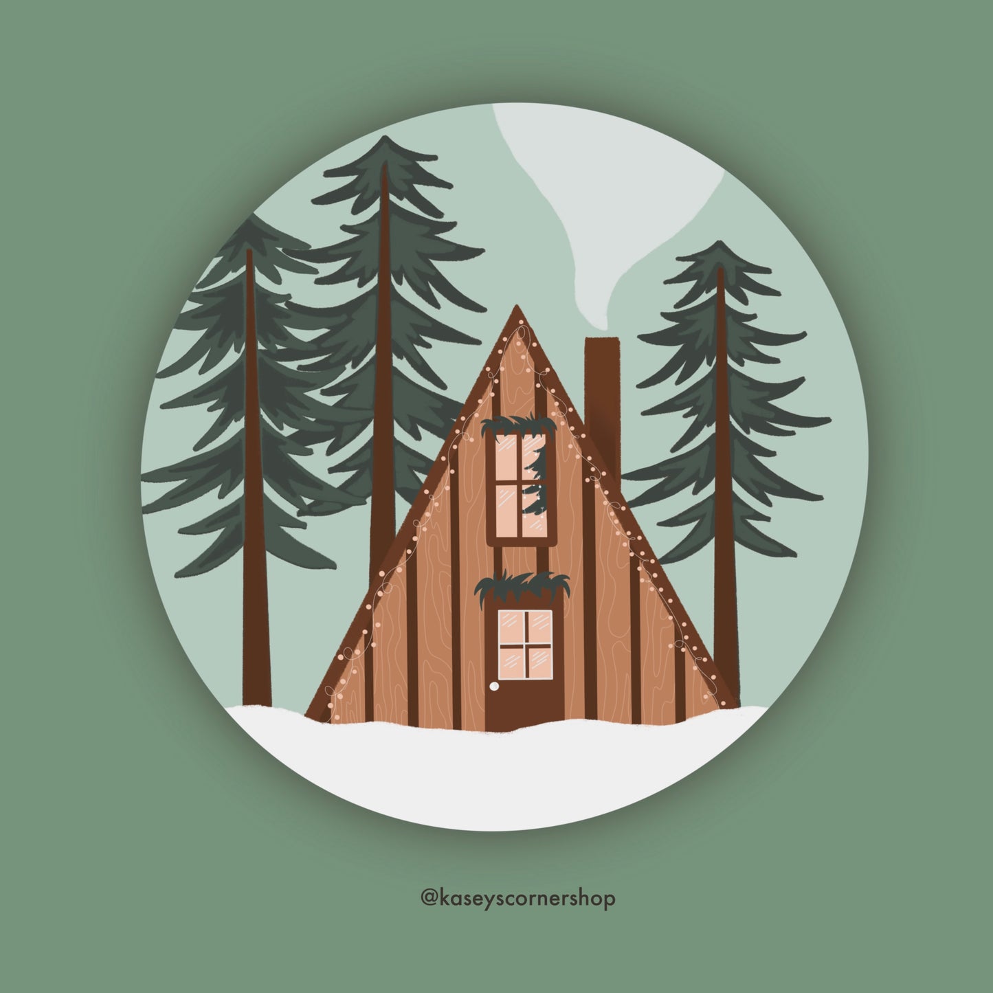 Cozy Cabin in the Woods Sticker, 3 inches